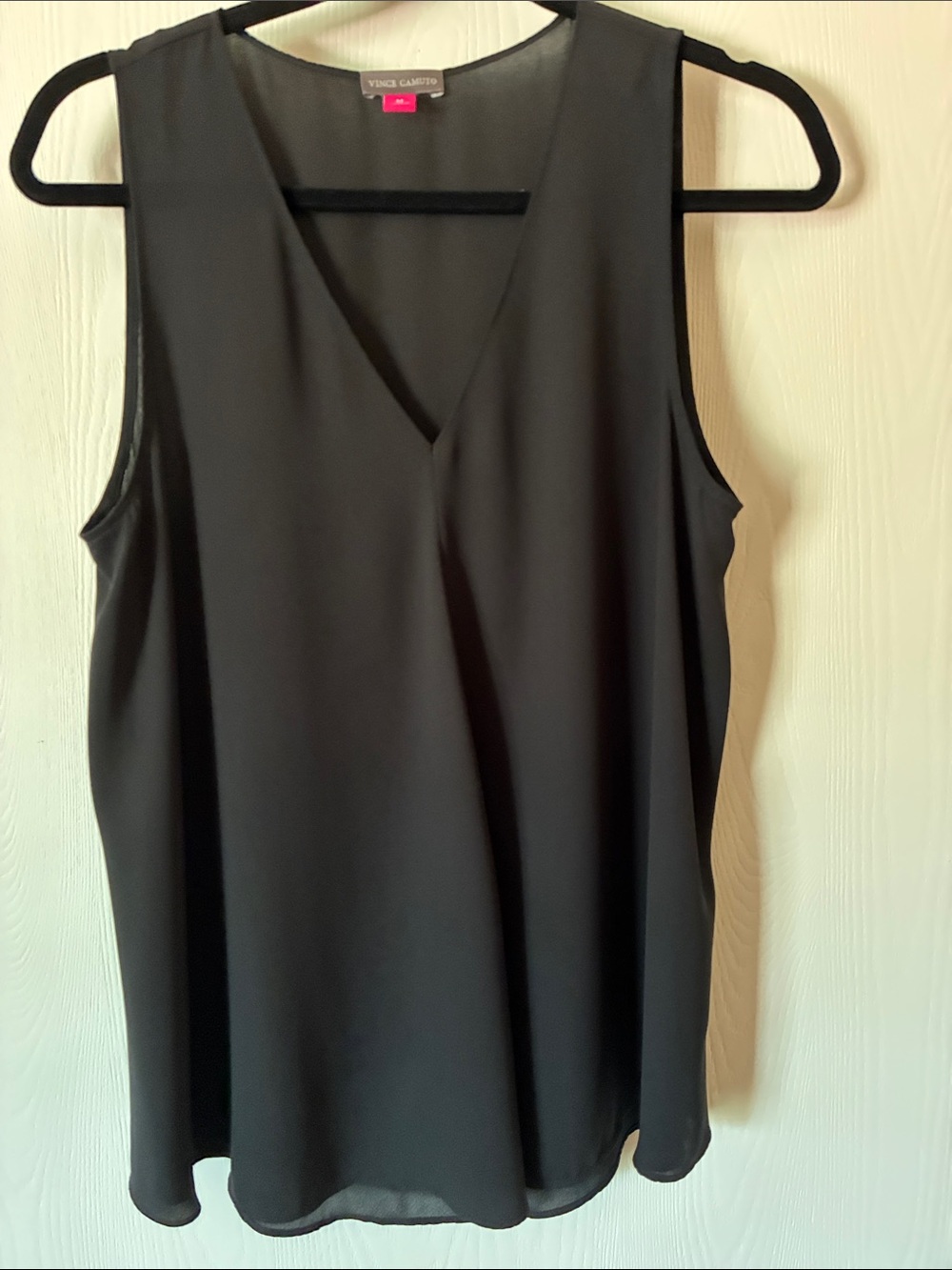 Vince Camuto Black V-Neck Sleeveless Top, medium